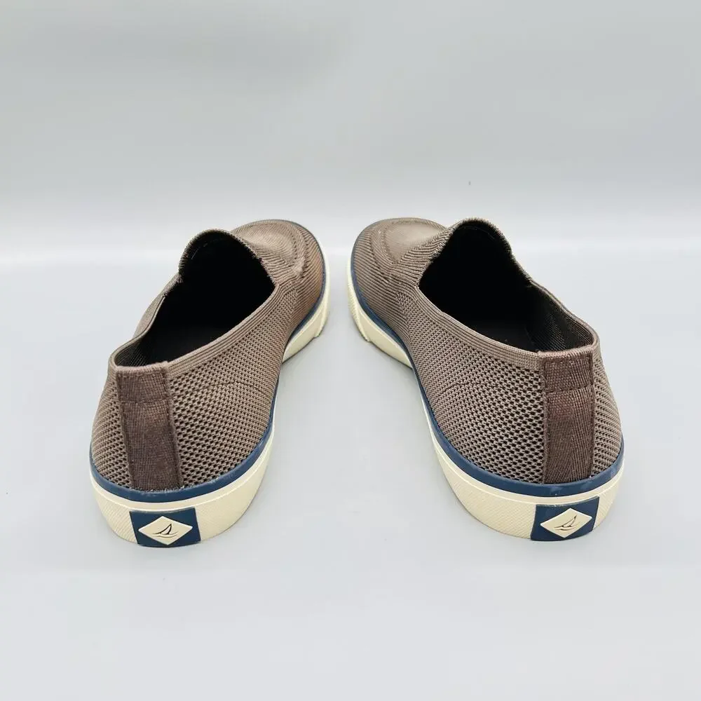 Sperry Shoes Mens 10 Brown Knit Mesh Fly Bridge Slip On Casual Sneakers Comfort